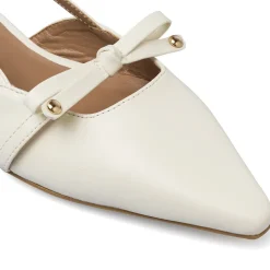 Scarpe slingback da Donna panna con fiocco e tacco basso Lora Ferres