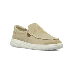 Scarpe Slip-on Beige da Uomo in tessuto con cuciture Americanino