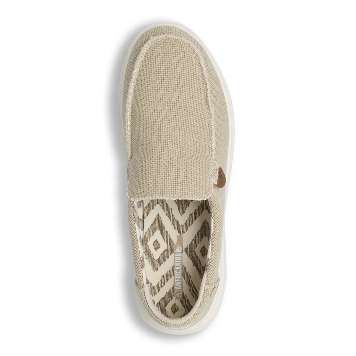 Scarpe Slip-on Beige da Uomo in tessuto con cuciture Americanino
