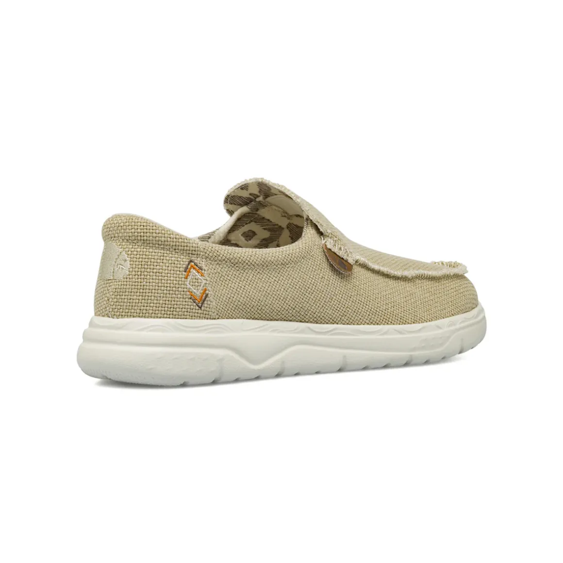 Scarpe Slip-on Beige da Uomo in tessuto con cuciture Americanino