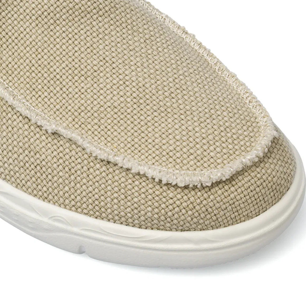 Scarpe Slip-on Beige da Uomo in tessuto con cuciture Americanino