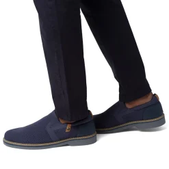 Scarpe slip-on da uomo in tessuto mesh blu con dettagli in contrasto Riflessi Urbani