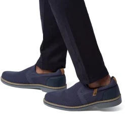 Scarpe slip-on da uomo in tessuto mesh blu con dettagli in contrasto Riflessi Urbani