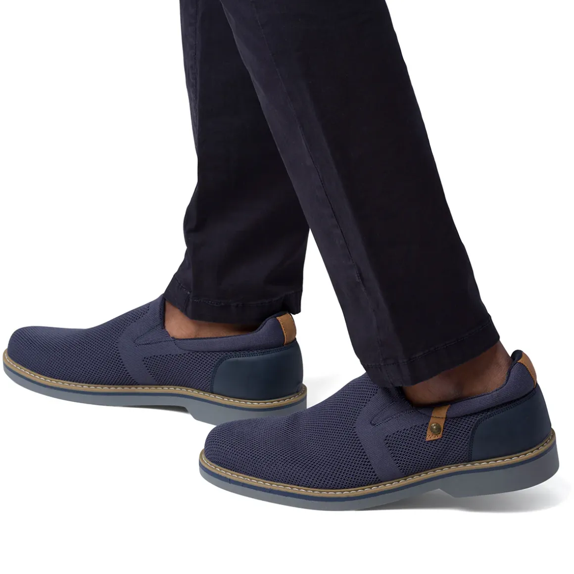 Scarpe slip-on da uomo in tessuto mesh blu con dettagli in contrasto Riflessi Urbani
