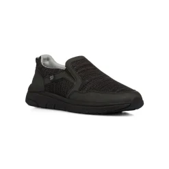 Scarpe slip-on uomo in tessuto nero traspirante con suola flessibile Glams