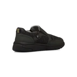 Scarpe slip-on uomo in tessuto nero traspirante con suola flessibile Glams