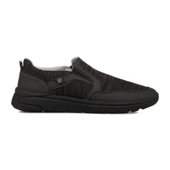 Scarpe slip-on uomo in tessuto nero traspirante con suola flessibile Glams