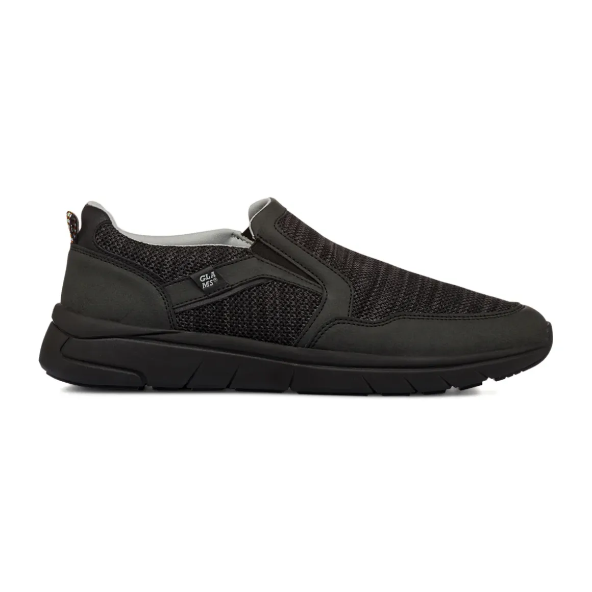 Scarpe slip-on uomo in tessuto nero traspirante con suola flessibile Glams