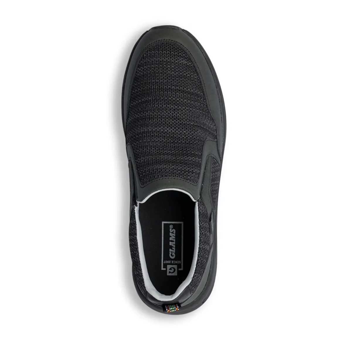 Scarpe slip-on uomo in tessuto nero traspirante con suola flessibile Glams