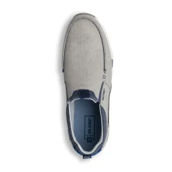 Scarpe Slip-on uomo in tessuto grigio con suola flessibile e dettagli navy Glams