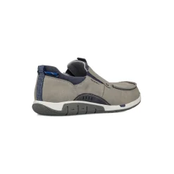 Scarpe Slip-on uomo in tessuto grigio con suola flessibile e dettagli navy Glams