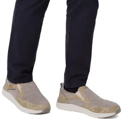 Scarpe slip-on uomo in tessuto beige traspirante con suola flessibile Glams