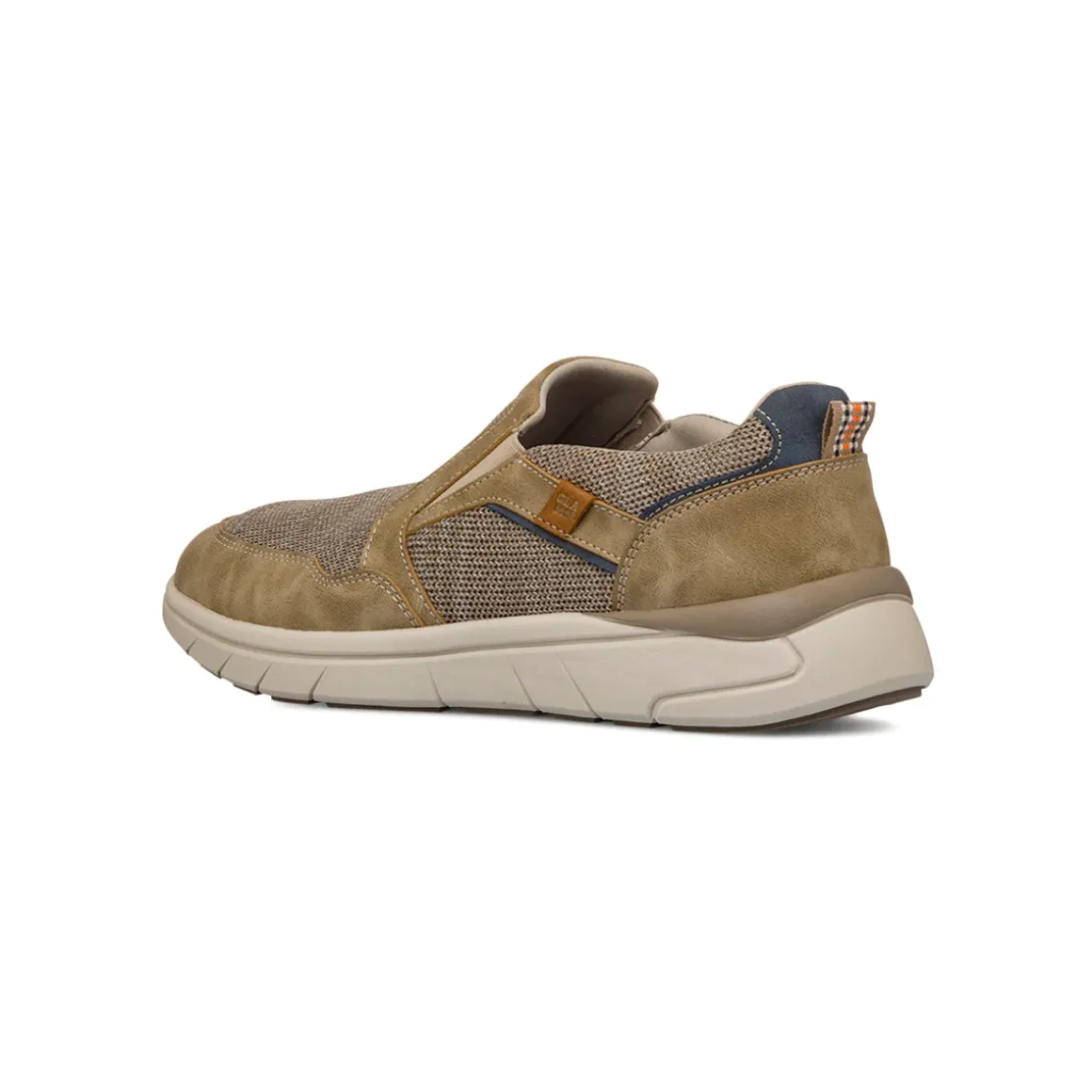 Scarpe slip-on uomo in tessuto beige traspirante con suola flessibile Glams