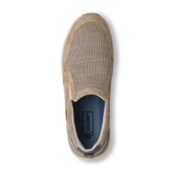 Scarpe slip-on uomo in tessuto beige traspirante con suola flessibile Glams