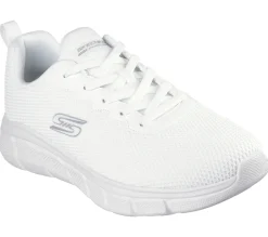 Scarpe sportive bianche da uomo in tessuto mesh Skechers Bobs Sport B Flex - Chill Edge