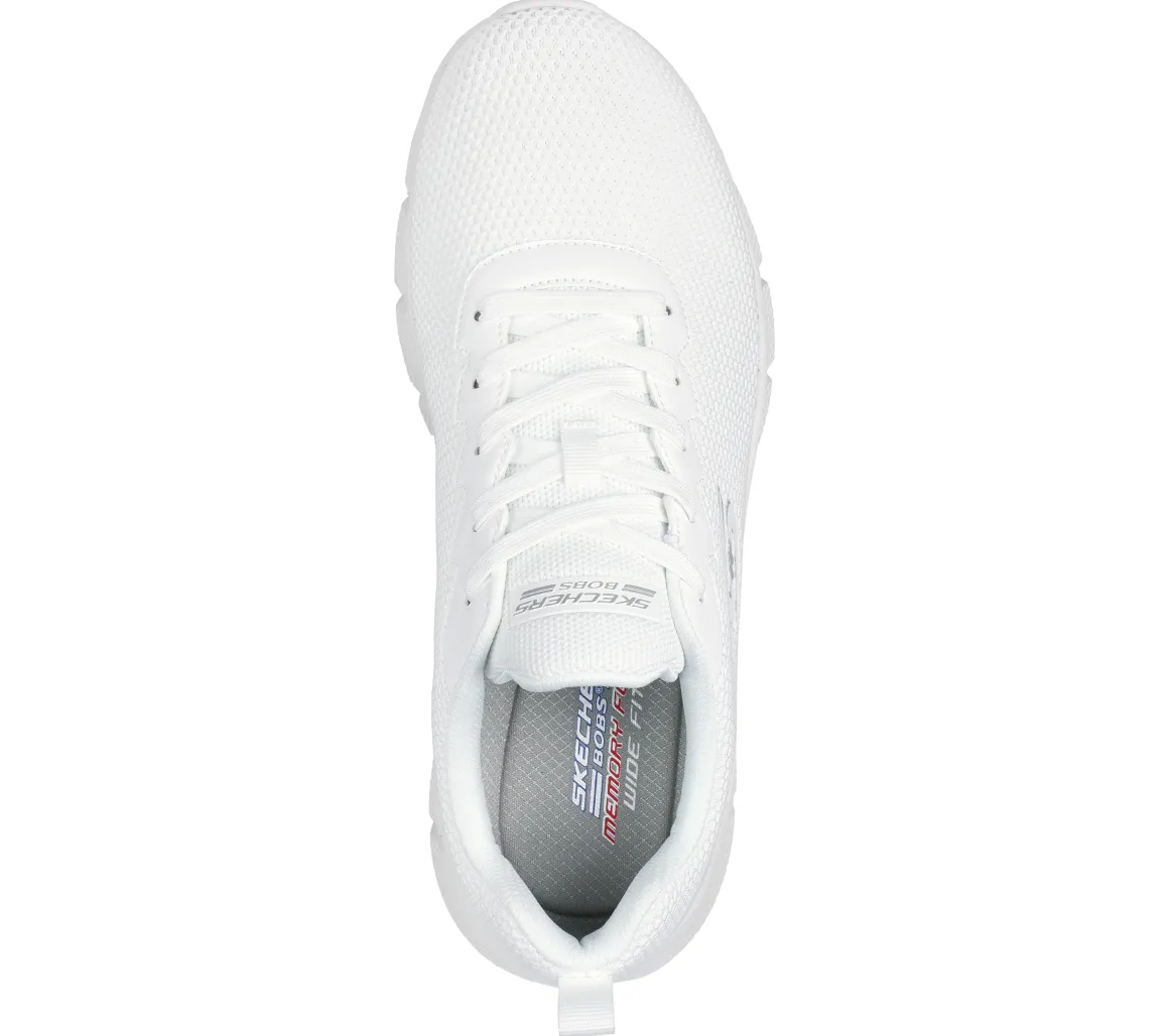 Scarpe sportive bianche da uomo in tessuto mesh Skechers Bobs Sport B Flex - Chill Edge