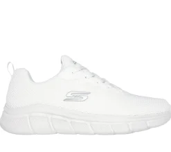 Scarpe sportive bianche da uomo in tessuto mesh Skechers Bobs Sport B Flex - Chill Edge