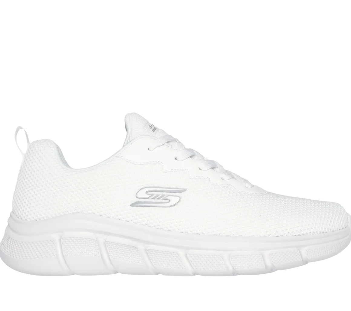 Scarpe sportive bianche da uomo in tessuto mesh Skechers Bobs Sport B Flex - Chill Edge