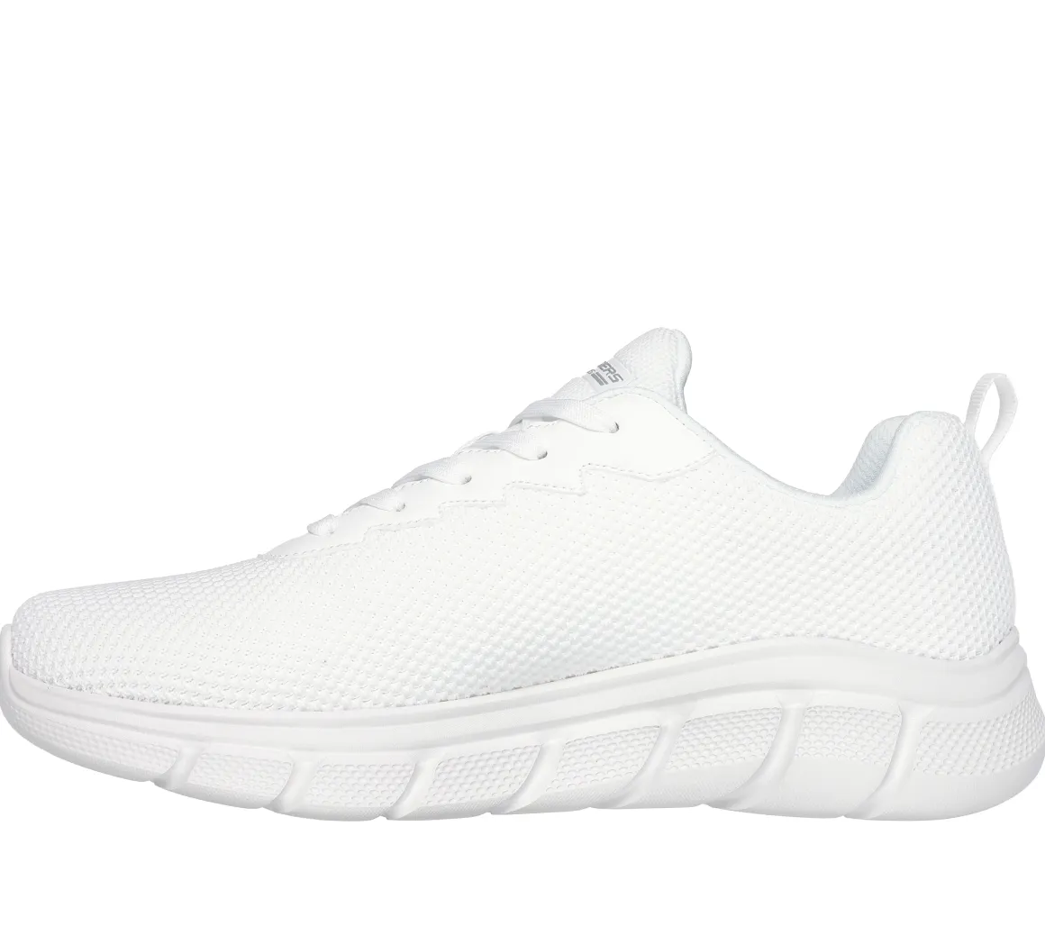 Scarpe sportive bianche da uomo in tessuto mesh Skechers Bobs Sport B Flex - Chill Edge