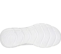 Scarpe sportive bianche da uomo in tessuto mesh Skechers Bobs Sport B Flex - Chill Edge