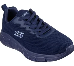 Scarpe sportive blu da uomo in tessuto mesh Skechers Bobs Sport B Flex - Chill Edge