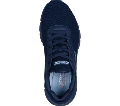 Scarpe sportive blu da uomo in tessuto mesh Skechers Bobs Sport B Flex - Chill Edge