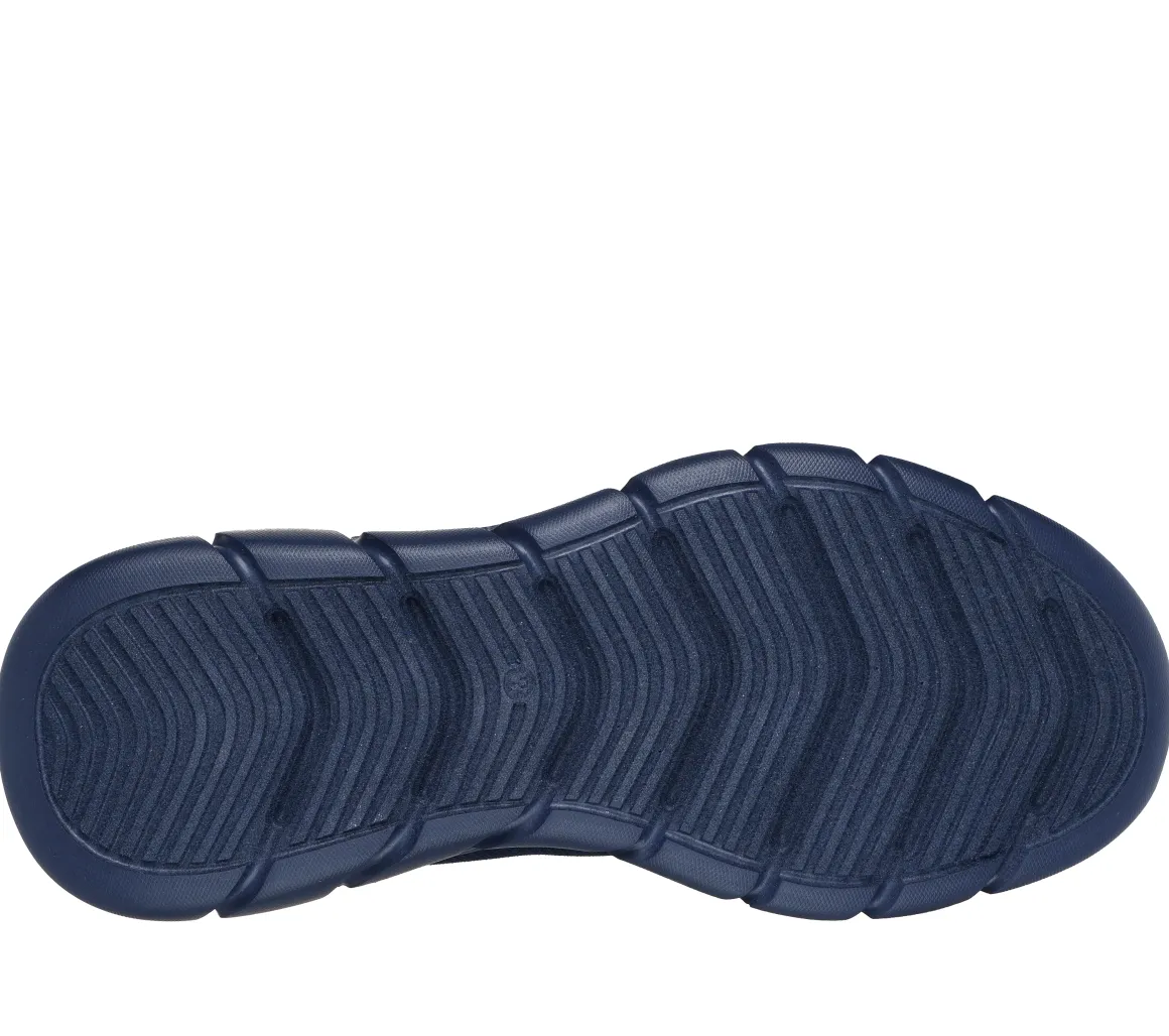 Scarpe sportive blu da uomo in tessuto mesh Skechers Bobs Sport B Flex - Chill Edge