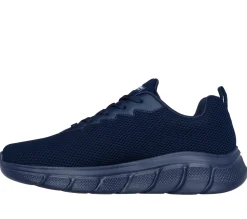 Scarpe sportive blu da uomo in tessuto mesh Skechers Bobs Sport B Flex - Chill Edge