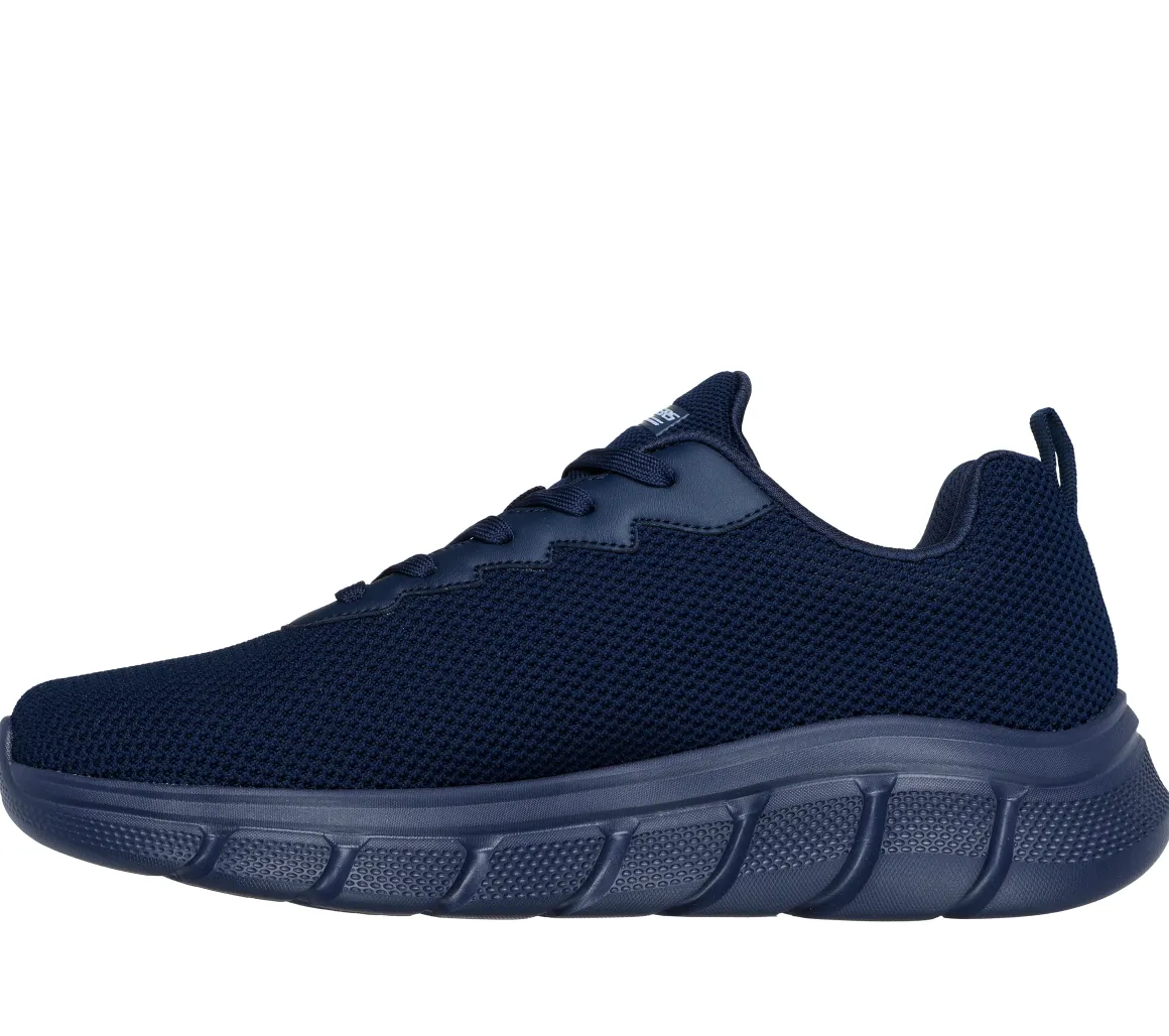 Scarpe sportive blu da uomo in tessuto mesh Skechers Bobs Sport B Flex - Chill Edge