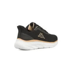 Scarpe sportive da donna nere Kappa in mesh con dettagli color oro