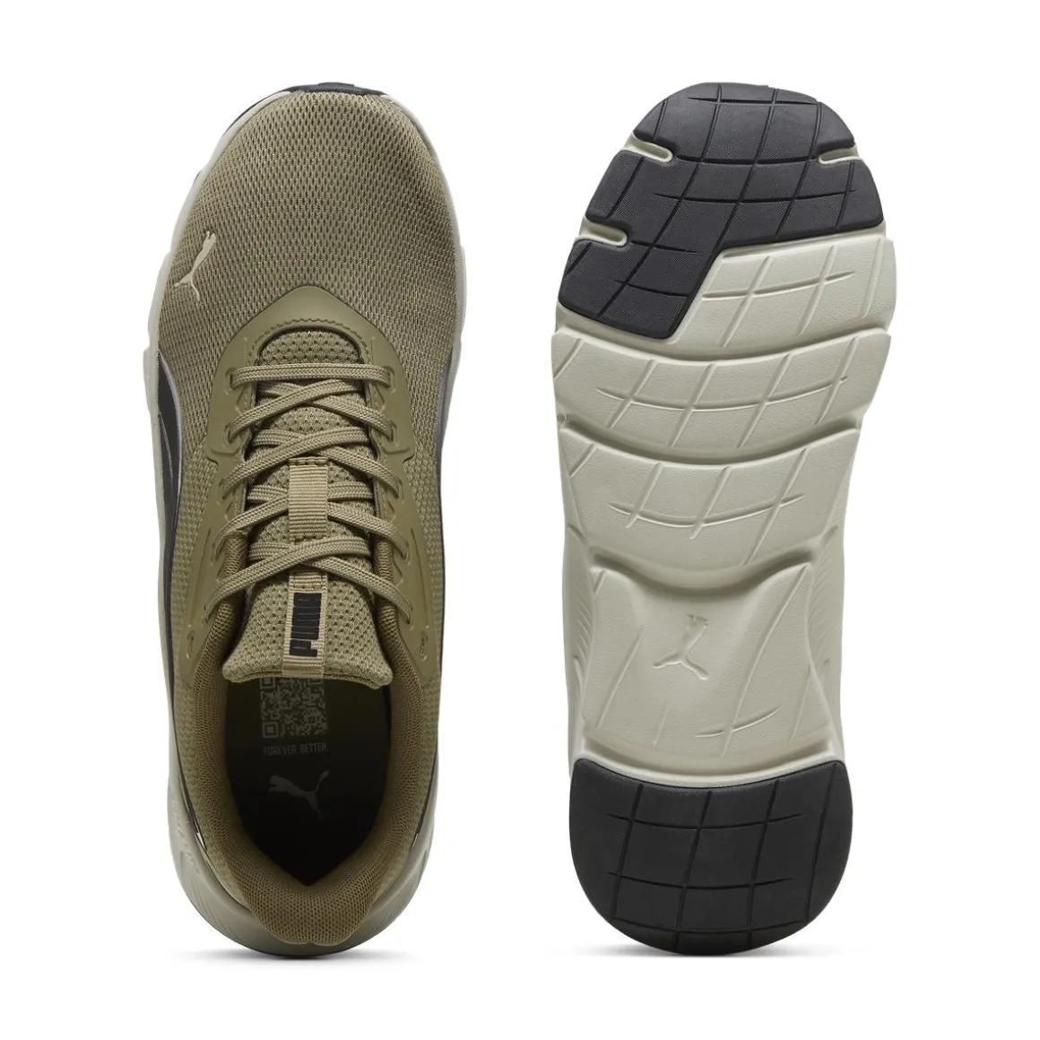Scarpe sportive da Uomo verdi in tessuto mesh Puma FlexFocus Lite