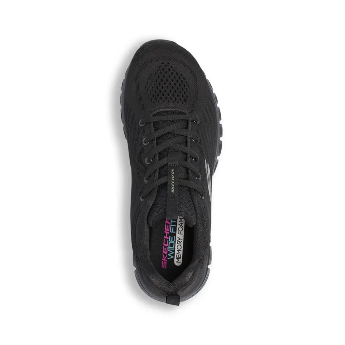 Scarpe sportive nere da Donna Skechers Wide Fit
