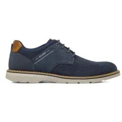 Scarpe stringate blu da Uomo in tessuto canvas Glams