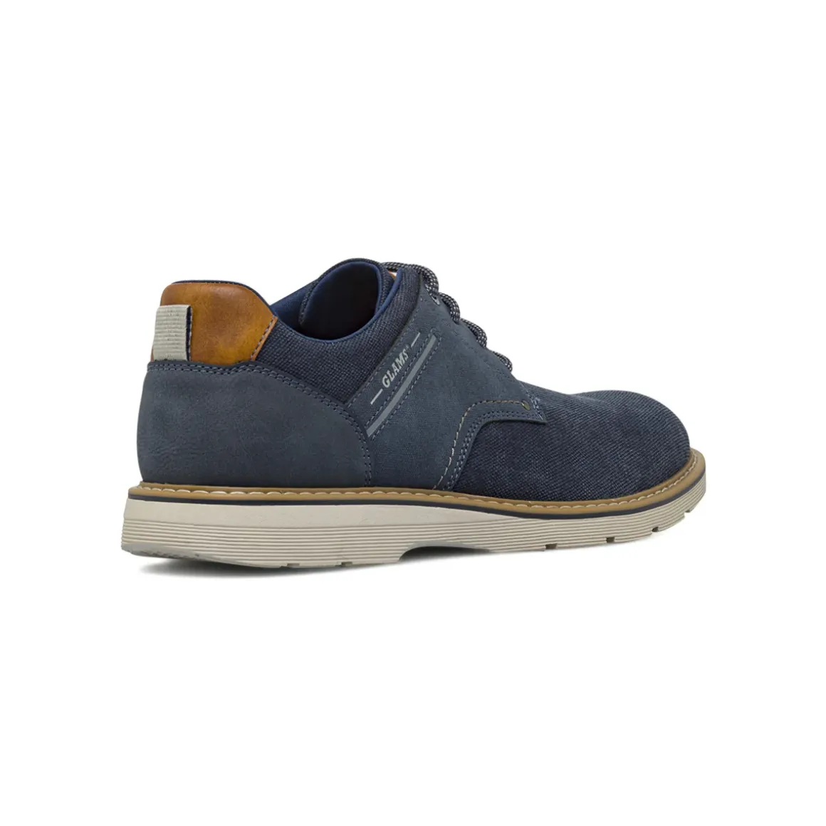 Scarpe stringate blu da Uomo in tessuto canvas Glams