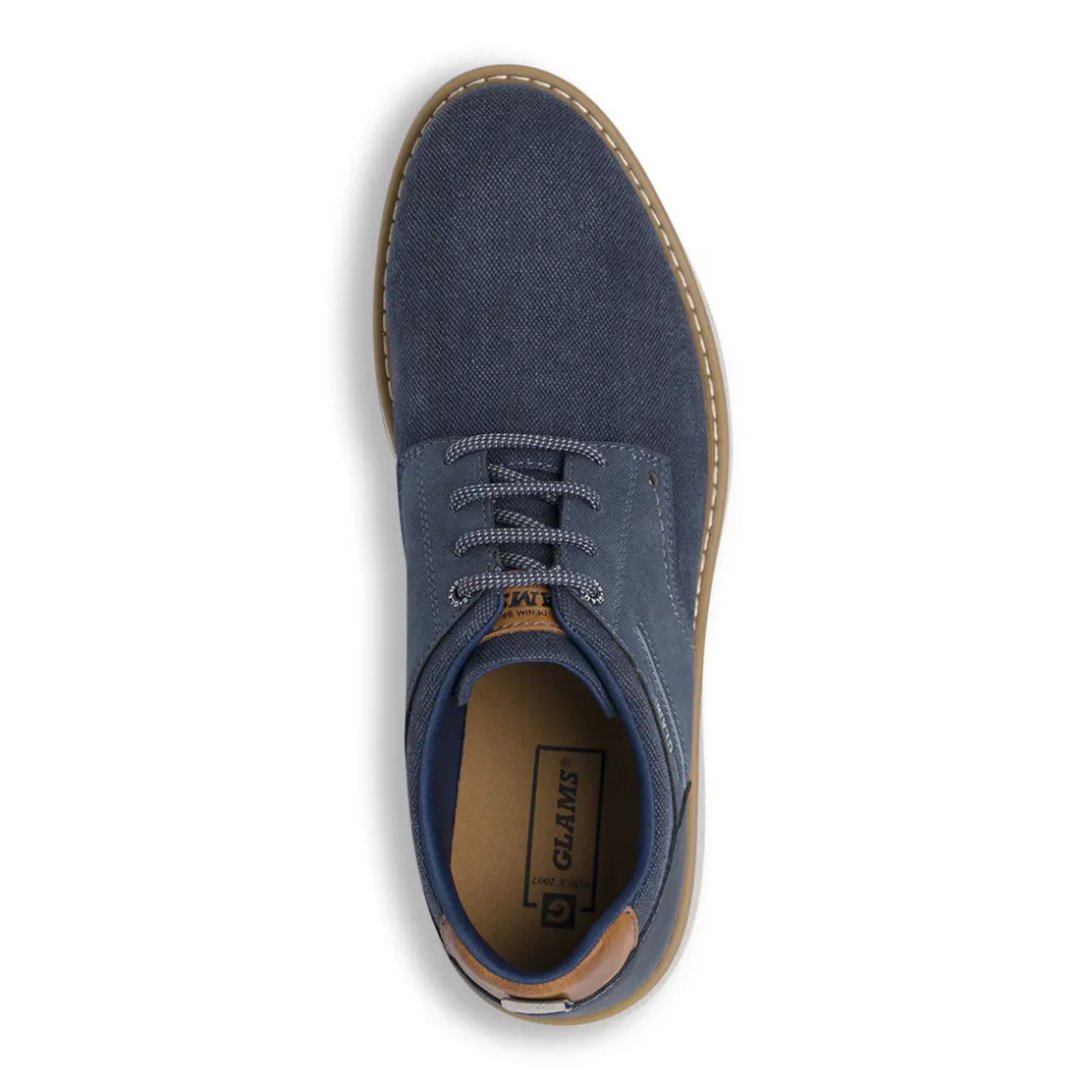 Scarpe stringate blu da Uomo in tessuto canvas Glams