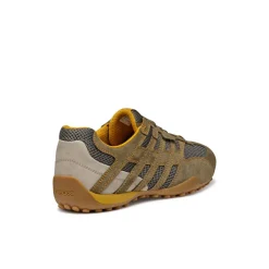 Scarpe stringate verdi da Uomo effetto scamosciato traspirante Geox