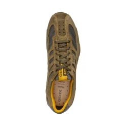 Scarpe stringate verdi da Uomo effetto scamosciato traspirante Geox
