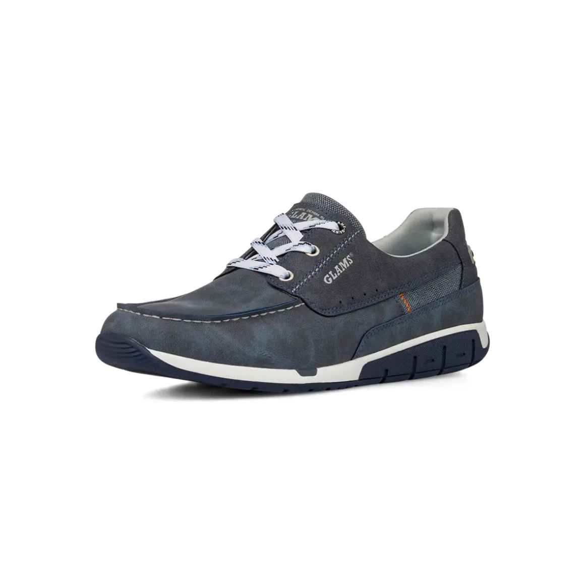 Scarpe uomo blu con suola flessibile e lacci in contrasto Glams