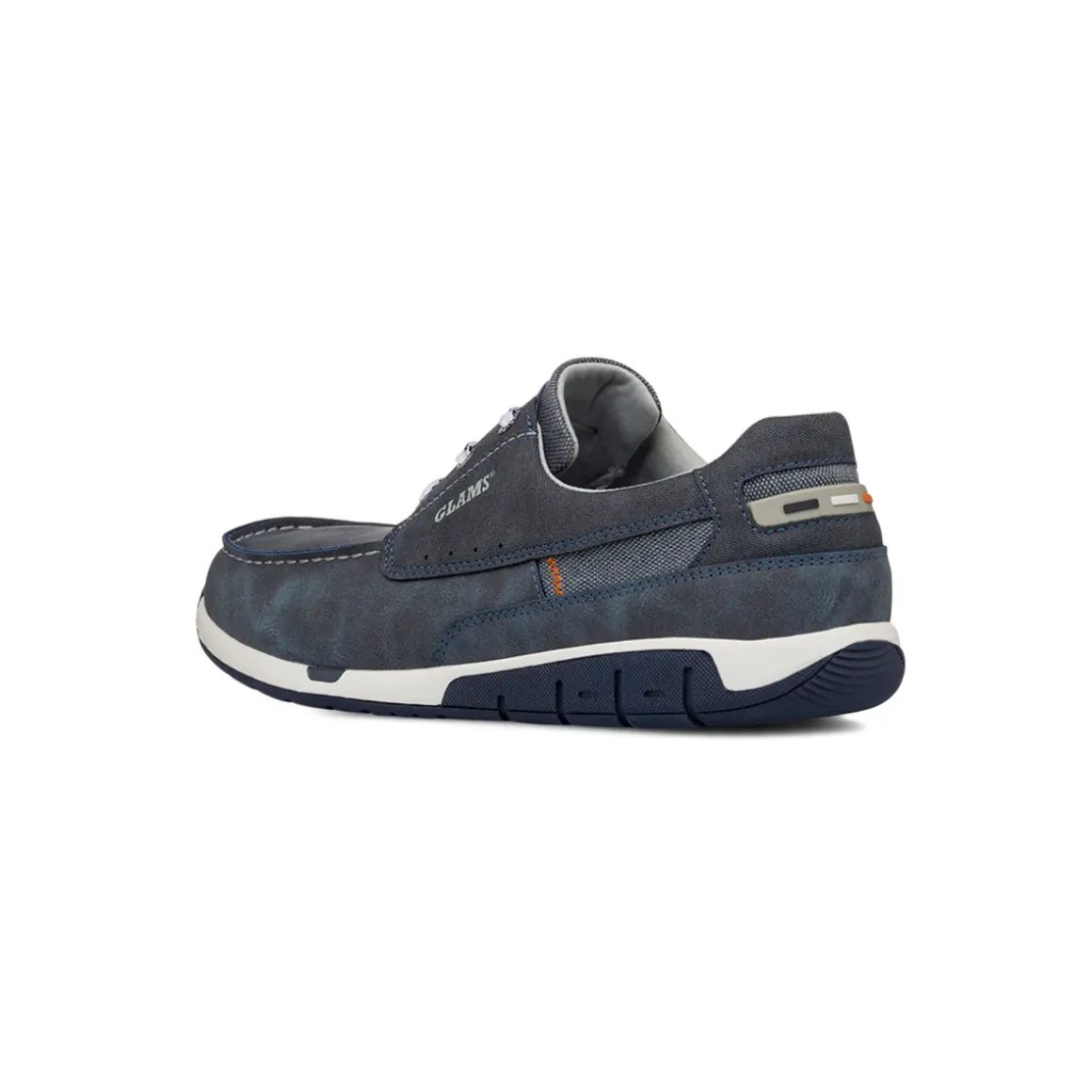 Scarpe uomo blu con suola flessibile e lacci in contrasto Glams