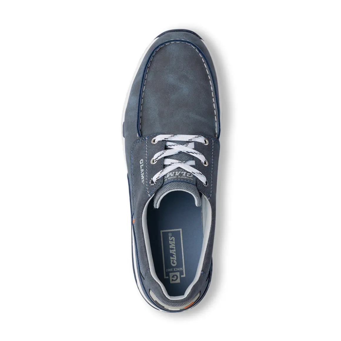 Scarpe uomo blu con suola flessibile e lacci in contrasto Glams