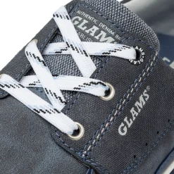 Scarpe uomo blu con suola flessibile e lacci in contrasto Glams