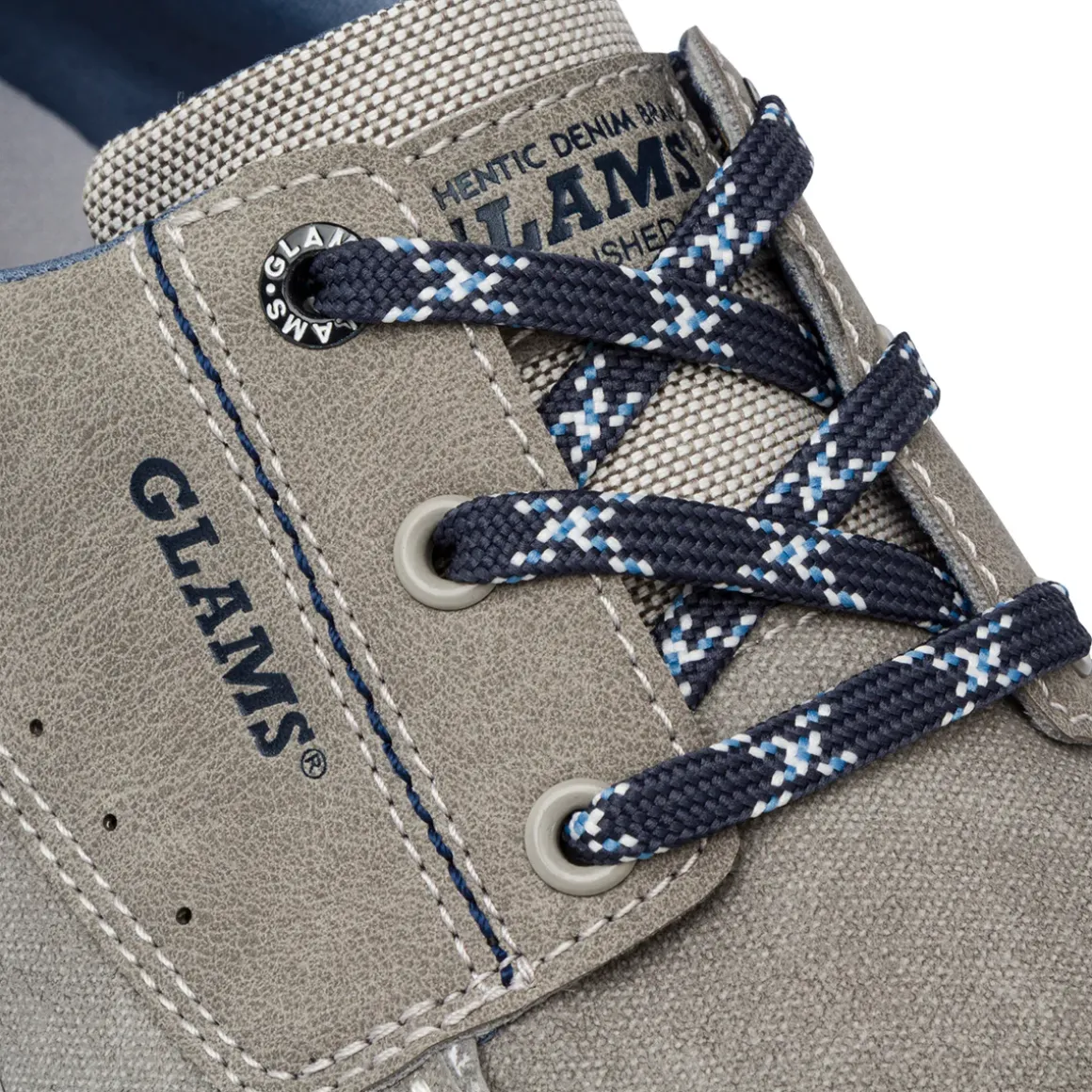 Scarpe Uomo effetto Scamosciato Grigio con suola flessibile e lacci sportivi Glams
