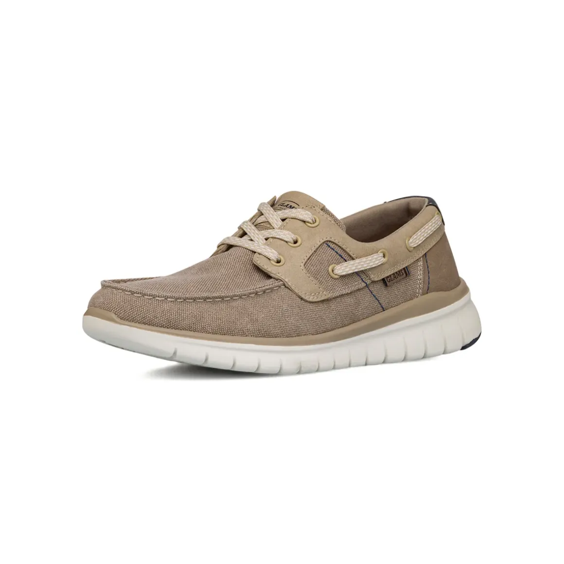 Scarpe Uomo in tessuto Beige con suola flessibile e lacci Glams