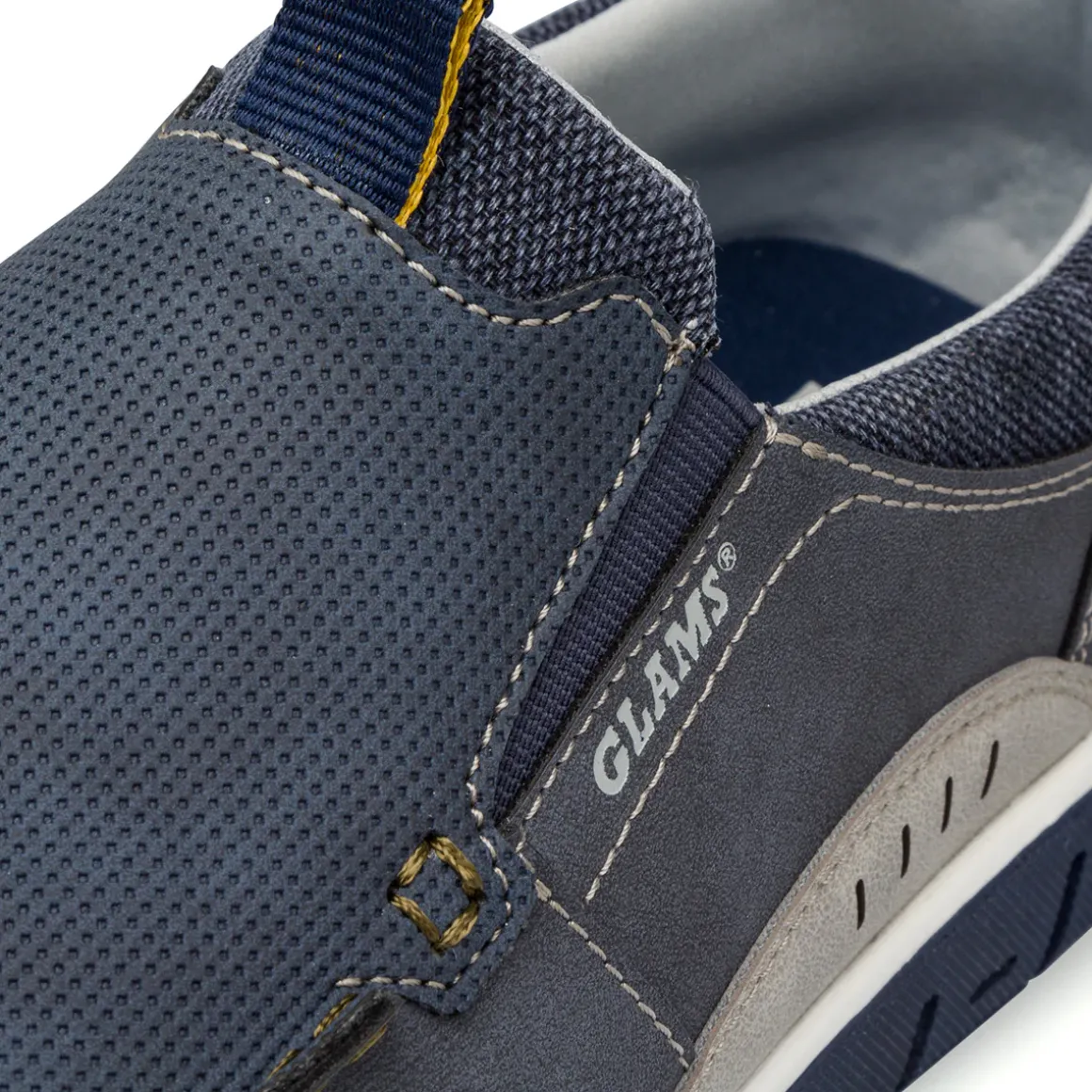 Scarpe Uomo in tessuto blu con dettagli grigi e suola flessibile Glams