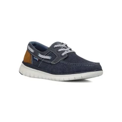 Scarpe Uomo in Tessuto effetto jeans con suola flessibile e lacci Glams