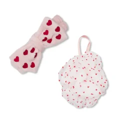 Set beauty da Donna rosa con fascia per capelli e spugna Camomilla