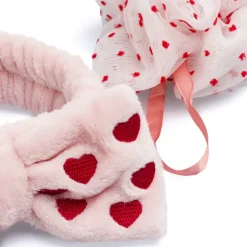 Set beauty da Donna rosa con fascia per capelli e spugna Camomilla