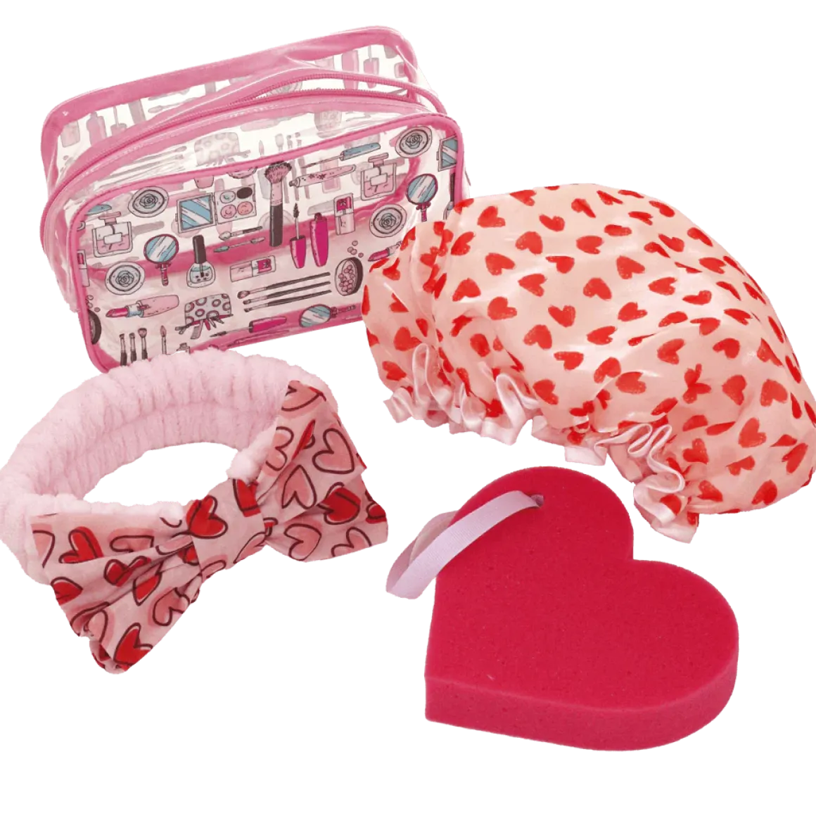 Set beauty da viaggio rosa con spugna e fascia doccia Camomilla Milano