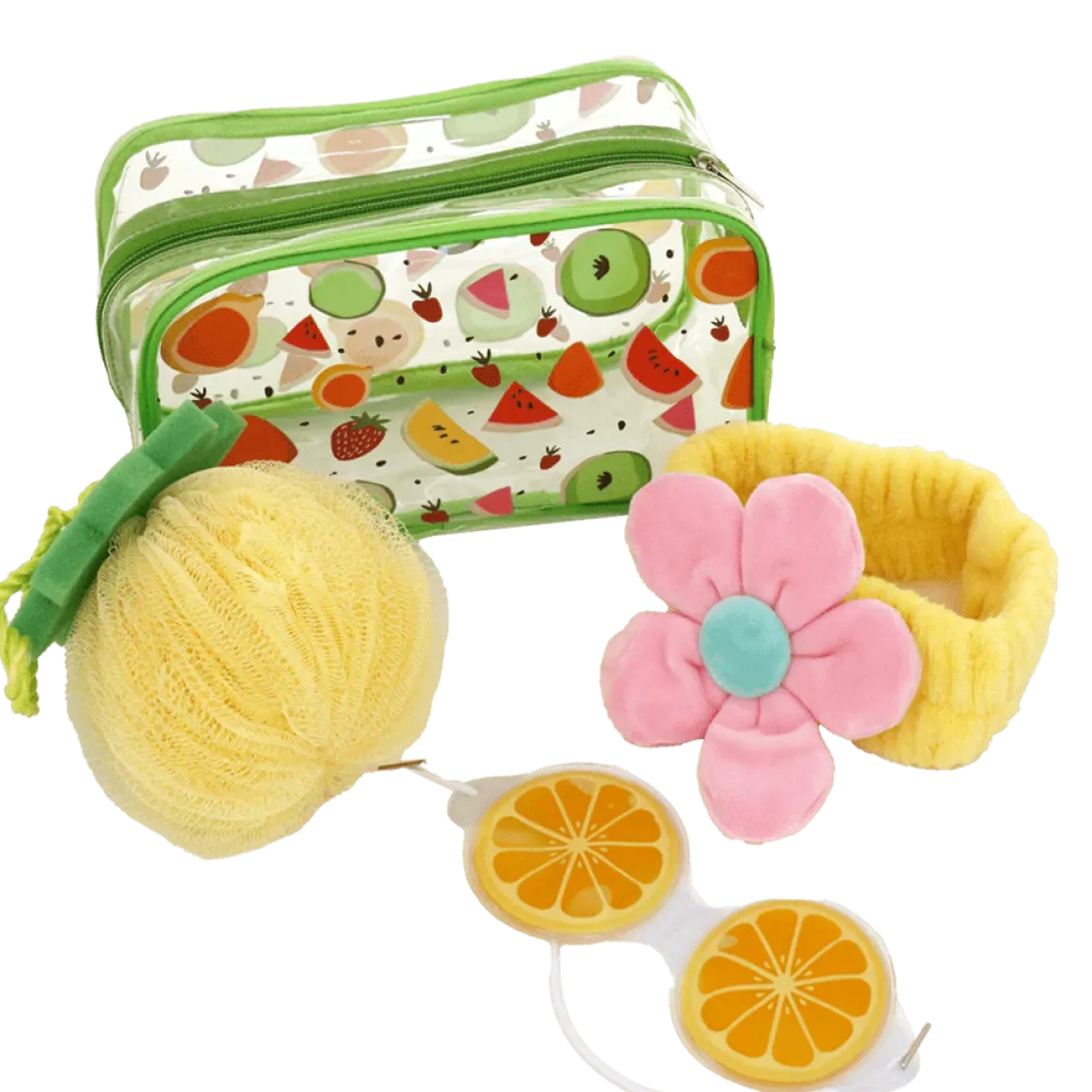 Set beauty verde con spugna e fascetta doccia Camomilla Milano