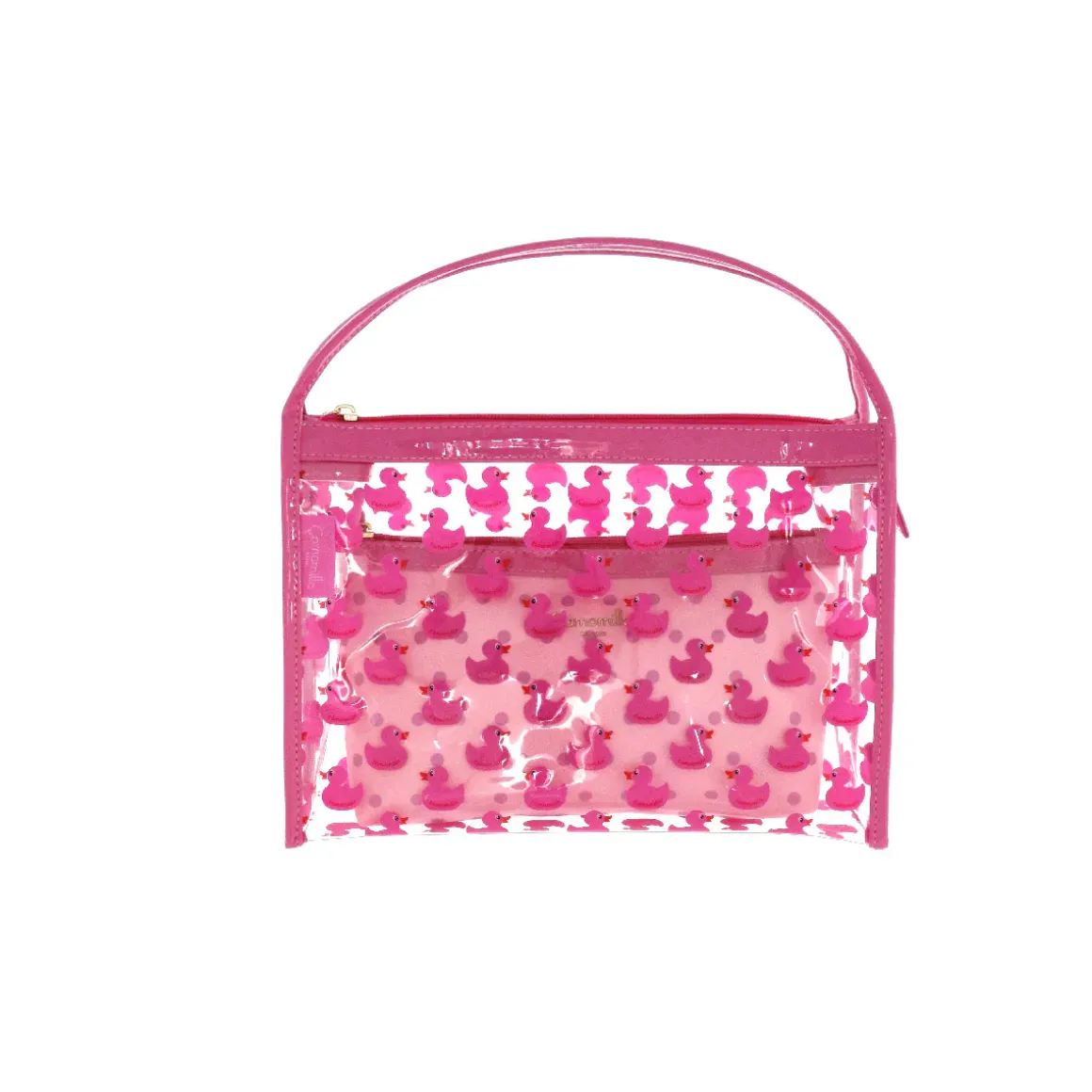 Set Necessaire fuxia da Donna con stampa anatre Camomilla Milano